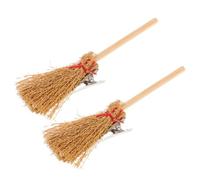 HEMOTON 2 Pièces Épingle à Cheveux Balai de Sorcière en Bois pour Filles, Accessoire Halloween Stylé, Facile à Poser Abîmer les Cheveux, pour Fêtes Costumées