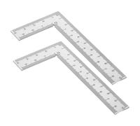 HEMOTON 2 Pièces Équerre de Précision en Acier Inoxydable de L, Argenté | Mesure D’angle Droit Précise, Format Poche, Bords Polis, Graduations Doubles, pour Couture et Métal