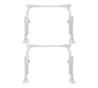 HEMOTON 2 Pièces Jambe de Remplacement Pliable Réglable en Hauteur | Fer Blanc, Installation Facile, Base Antidérapante, Usage sur Table D’école et Meuble de Chambre