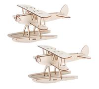 HEMOTON 2 pièces Kit DIY Avion Bois Maquette à Peindre pour Garçon Fille Jeu Éducatif pour Développer Coordination Main-œil et Compétences Artistiques Modèle Avion Bois Compact et