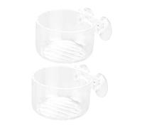 HEMOTON 2 pièces Mangeoire Poissons avec Ventouse Distributeur Alimentaire Transparent pour Aquarium Bol Dalimentation pour Poissons Installation Facile Lot
