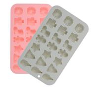 HEMOTON 2 Pièces Moule à Chocolat de Noël en Silicone 3d 21 Cavités, Motifs Sapin, Père Noël, D'épices, Couronne et Botte, pour Pâtisseries Festives et Créations DIY