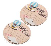 HEMOTON 2 Pièces Panneaux de Naissance Garçon Fille Bois Plaques Mensuelles avec Montgolfière Nuages et Étoiles Plaques Nom pour Hôpital et Crèche Souvenir Garçon Annonce Premiers Jours
