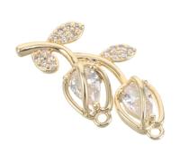 HEMOTON 2 Pièces Pendentif Tulipe Femme en Alliage Or Strass | Bijou Léger à Finition Polie, Éclat Dégradé Discret, pour Sorties Quotidiennes et Soirées Intimes