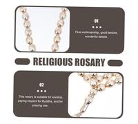 HEMOTON 2 pièces Perles de Prière Musulmanes Tasbih Perles Acrylique avec Compteur Arabe Beige Bijoux Religieux pour Méditation Cadeau Femme et Homme Ramadan