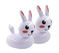 HEMOTON 2 pièces Porte Bouteille de Bière Gonflable Lapin PVC Support Flottant pour Piscine Lot de Blanc Accessoire de Natation pour Boissons