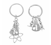 HEMOTON 2 pièces Porte-clés Chimie Lot Design Adn Microscope et Pratique pour Enseignants et Étudiants Sciences