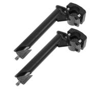 HEMOTON 2 Pièces Potence de Guidon de Vélo Rehausse Noire en Métal | Adaptateur de Rehausse, Structure Robuste et Design Relevé, pour Jeunes Cyclistes en Extérieur