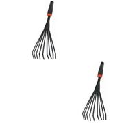 HEMOTON 2 Pièces Râteau à Main de Jardinage Compact Outil Professionnel pour Plantes Désherbage et Entretien des de Fleurs Pratique et Durable