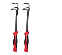 HEMOTON 2 Pièces Râteau de Jardin Outils de Jardinage Acier à Dents Outils Portables pour Sol Lâche Fournitures de Jardin pour Usage Extérieur Intérieur Rouge Noir