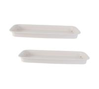 HEMOTON 2 Pièces Soucoupes Rectangulaires pour Pots de Fleurs Plateau Plastique Beige pour Plantes Intérieur et Extérieur Bac Collecteur Eau Antidébordement Base Drainante pour Santé