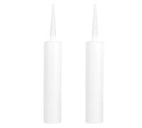 HEMOTON 2 Pièces Tube De Mastic Rechargeable Tubes De Mastic D'Étanchéité Réutilisables En Plastique Blanc 300ml Pour Epoxy Et Grouting Tile Avec Embout