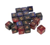 HEMOTON 20 Pièces Dice Set Galaxy Themed Numbered Six-Sided Acrylic Cubes for Tabletop Rpgs Board Games Educational Counting and Party Activities