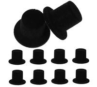 HEMOTON 20 Pièces Miniature Top Hats DIY Doll Accessories Flocking Resin Craft Decoration for Handmade Dolls and Party Supplies
