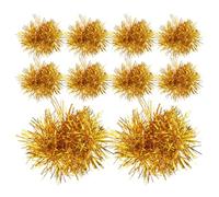 HEMOTON 20 Pièces Pompons de Cheerleading Or avec Poignée Bâton Léger pour Équipe de Basket Accessoires de Danse et Animations Sportives Fête et Esprit Équipe