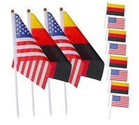 HEMOTON 20pièces Drapeaux Américains Et Allemands Portables Drapeaux De Fête Pour Événement Sportif Décoration De Cérémonie Drapeau Flottant Pour Bureau Et Match