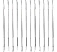 HEMOTON 24pcs Fruits de Mer Cracker Acier Inoxydable Mollusques et Crustacés Fourchettes Crabe et Outil de Casse-Noix de Cuisine, Siliver