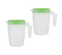 HEMOTON 2pcs Broc à Eau Plastique 1l avec Couvercle, Design Haute Capacité pour Hôtels et Cafés, Carafe Polyvalente pour Jus et Boissons Réutilisable