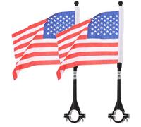 HEMOTON 2pcs Drapeaux Américains Cyclisme en Polyester et Plastique, Accessoires Pratiques et Faciles à Nettoyer pour Vélo et Trottinette