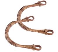 HEMOTON 2pcs Poignée de Bouilloire en Bambou Anti-brûlure pour Théière Céramique 10-13 Cm, Accessoire Rustique Pratique et Résistant à L'usure