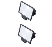 HEMOTON 2pièces Agrandisseur Écran pour Téléphone Portable Amplificateur Image Pliable avec Support Compatible avec Les Smartphones Noir
