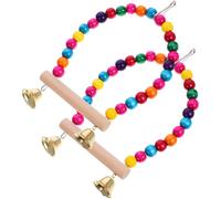 HEMOTON 2pièces Balançoire Décorative pour Oiseaux De Compagnie Lot de Perchoirs Suspendus avec Clochette Jouet pour Cage à Perruches