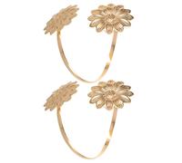 HEMOTON 2pièces Bracelet Tournesol Pour Femme Ajustable Bijou De Bras Manchette Asymétrique Floral Style Punk à Porter Au Quotidien Plage