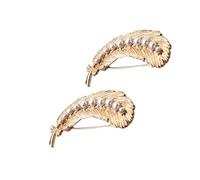 HEMOTON 2pièces Broche Plume Et Perle Broche Épingle De Poitrine Pour Robe Ou Vêtement Décorative Pour Soirée Ou Banquet Petit Cadeau