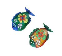 HEMOTON 2pièces Décoration Murale Métal Forme De Poisson Faite Main Pour Intérieur Et Jardin