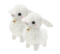 HEMOTON 2Pièces Jouet Peluche Petit Agneau Mignon Agneau Décoratif Peluche pour Garçon Fille Cadeau Anniversaire Accessoire de Photo et Décoration de Chambre