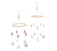 HEMOTON 2pièces Mobiles à Pompons Pour Lit Garçon Fille Cloches De Lit Éoliens Décorations De Chambre Garçon Fille Jouets Mobiles Pour Chambre