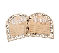 HEMOTON 2pièces Panneau Bonjour Le Monde Né Annonce Prénom Panneau Naissance Bois Décor Chambre