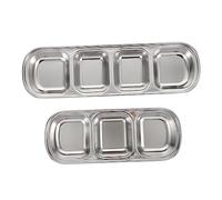 HEMOTON 2pièces Plateau à Nourriture Acier Inoxydable Assiette Alimentation pour Hamster Plateau Alimentation pour Animaux De Compagnie