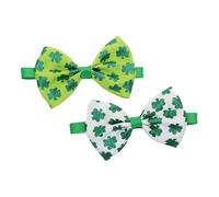 HEMOTON 2pièces pour Animaux De Compagnie pour Saint-Patrick Motif Trèfles Lot de Nœuds pour Chien Décoration De Fête Irlandaise