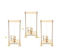 HEMOTON 3 Ensembles DIY Wooden Hand-Crank Crane Science Experiment Kit Mechanical Assembly Toy for Children Physics Learning and Stem Education
