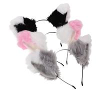 HEMOTON 3 Pièces Cat Ears Headband For Women Plush Cute Hair Accessory For Halloween Masquerade And Cosplay Parties