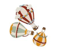 HEMOTON 3 Pièces Décoration Murale Design Bohème Montgolfière en Bois Support Mural Solide et Couleurs Variées pour Chambre D'garçon et Filles pour Salles de Jeux