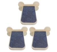 HEMOTON 3 Pièces Étagère Murale pour Chat en Bois Khaki Marches Flottantes, Structure Modulable Robuste, pour Salon et Balcon, Supporte Le Comportement Naturel d'escalade