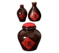 HEMOTON 3 Pièces modèle de Maison de poupée Mini Carafe à vin Bouteille d'alcool Miniature Accessoires de Bouteille de vin Miniature Décoration de Bouteille de vin Miniature bocaux résine