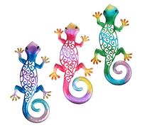 HEMOTON 3 Pièces Pendants de Gecko de Décorations Colorées pour Intérieur Extérieur Art Mural Élégant Décoration Durable