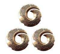 HEMOTON 3 Pièces Pendentif Rond en Laiton, Bijoux Diy, Style Rétro | Gravure de Runes et Motif Ancien, Léger à Transporter, pour Bracelets et Créations Artisanales