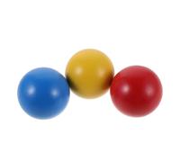 HEMOTON 3 Pièces Petit Croquet Boules de Bois 6cm pour Garçon et Filles | Couleurs Lumineuses, Format Portable, Rangement Facile, pour Pique-niques et Jardin, Lot de Jeu Léger Couleur Aléatoire