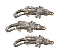 HEMOTON 3 Pièces Porte-clés Pendentif Crocodile en Laiton Rétro, Léger et Facile à Installer, Décoration DIY Créative pour Bureau ou Paquet, Design Unique et Délicat