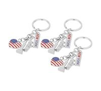 HEMOTON 3 Pièces Porte-clés Statue Liberté avec Drapeau Américain Accessoires Patriotiques Métalliques Résistants Décoration pour Clés Sacs et Fermetures Éclair Souvenirs Usa pour Fête du