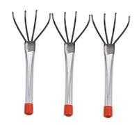 HEMOTON 3 Pièces râteau à Quatre Dents cultivateur de Jardin Jardinage désherbage Outil de Jardin râteau de Terre tournant râteau d'aménagement paysager râteau de Jardin Robuste Acier