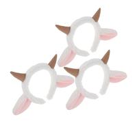 HEMOTON 3 Pièces Serre-tête Mouton Peluche avec Cornes de Mouton Marron Bandeau Oreilles Agneau pour Garçon Fille et Adultes Accessoire Déguisement Carnaval Halloween Fête Fermière Cosplay