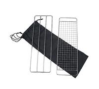 HEMOTON 3 pièces Set Grille Barbecue Acier Inoxydable de Cuisson Barbecue Portable pour Camping Résistante et Sécurisée avec de Transport Noir