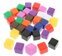HEMOTON 30 Dés Vierges en Plastique 6 Faces, Cubes Carrés Lisses Colorés, Accessoires pour Jeux de Société et Bricolage, Fournitures pour Dés Personnalisés, Lot de 30 Pièces, Usage Fête
