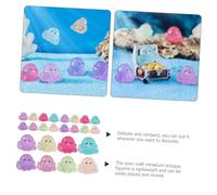 HEMOTON 32 pièces Mini Octopus Resin Figures Luminous Ocean Animal Desktop Decor for Garden and Aquarium DIY Crafts