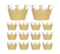 HEMOTON 36 Caissettes à Cupcakes et Utilisation Polyvalente en Papier Irisé Doré de Couronne, 36 Pièces lors de Fêtes et Célébrations pour Présentation Élégante